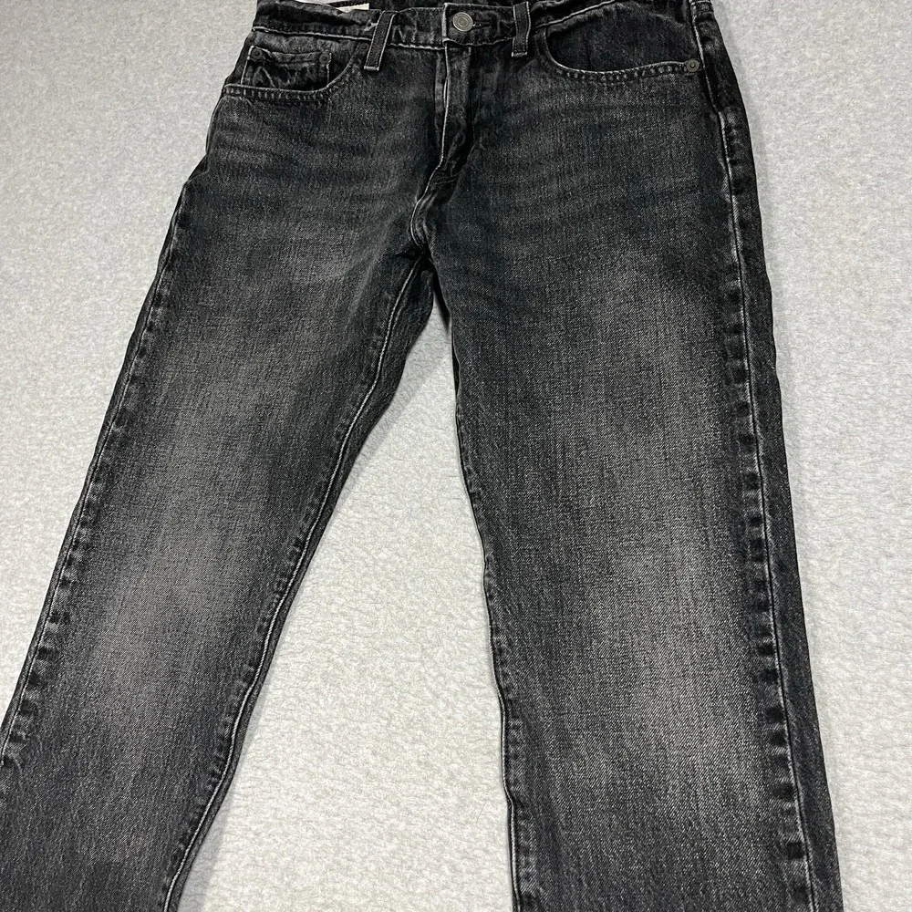 Levis Premium Jeans Mens 29x30 (Fit 30x28) Black 502 Taper Cotton Blend Stretch